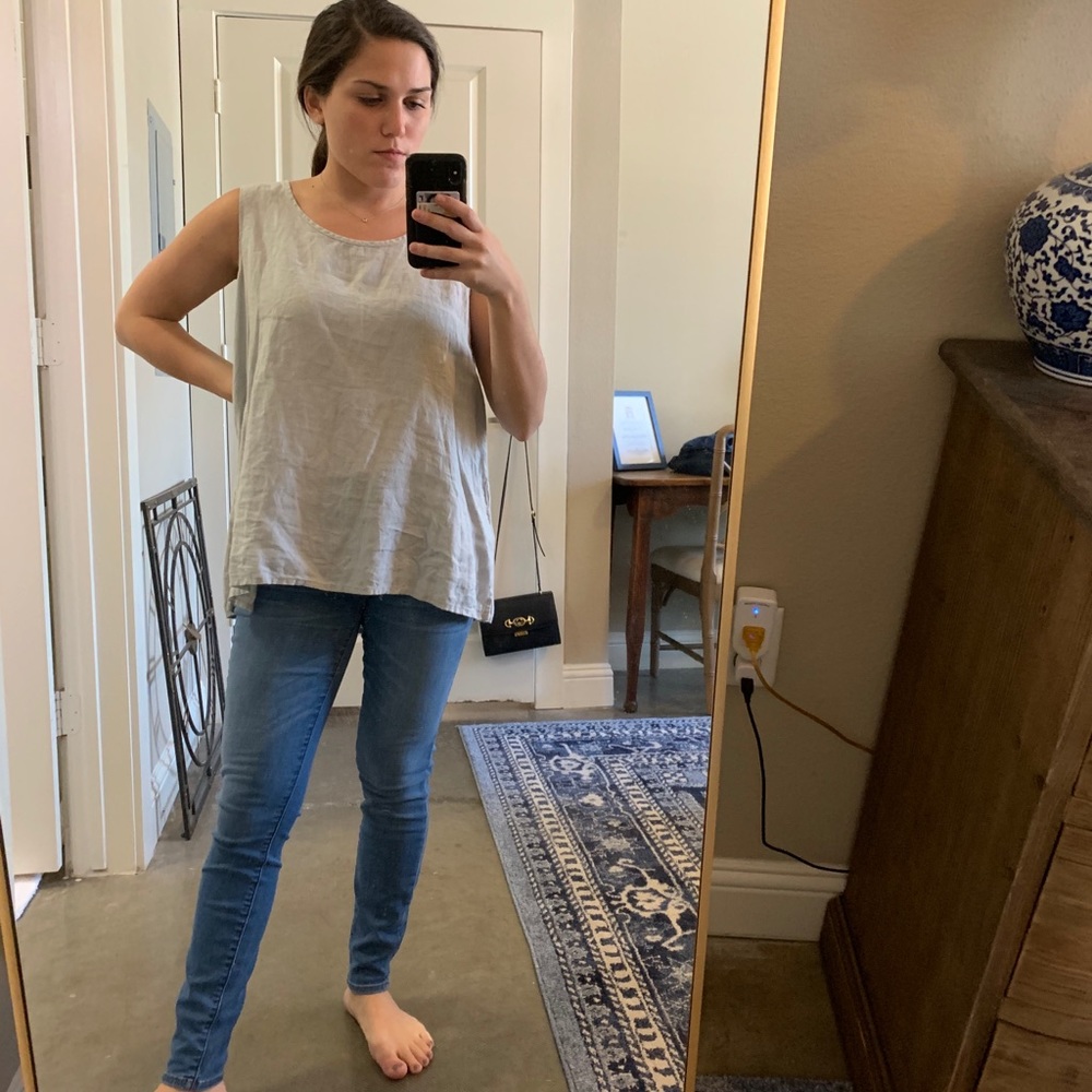 Flax gray sleeveless top